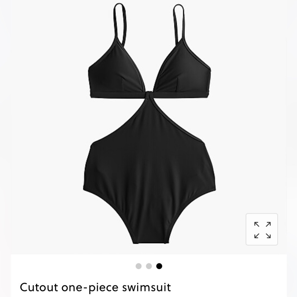 NWT J. Crew One Piece Black Cut Out Swimsuit